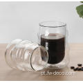 xícara de café de vidro de parede dupla de parede dupla personalizada